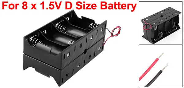 8 x 1.5V D Size Cells Battery 12V Clip Holder Box Case