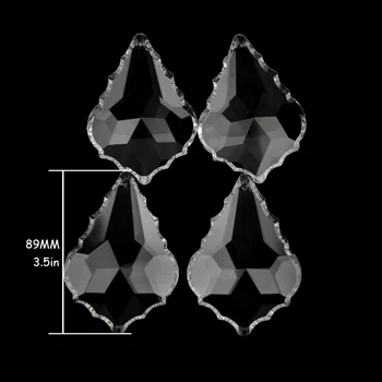 

89mm 1pc of Chandelier Accessories Maple Leaf Clear Glass Pendant Drops Beaded Ornaments DIY Chandeliers For Lamp Parts
