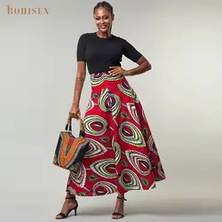 BOHISEN 100% хлопок Африканский принт юбки базин африканец платья для женщин модные Дашики юбки халат одежда Vestidos