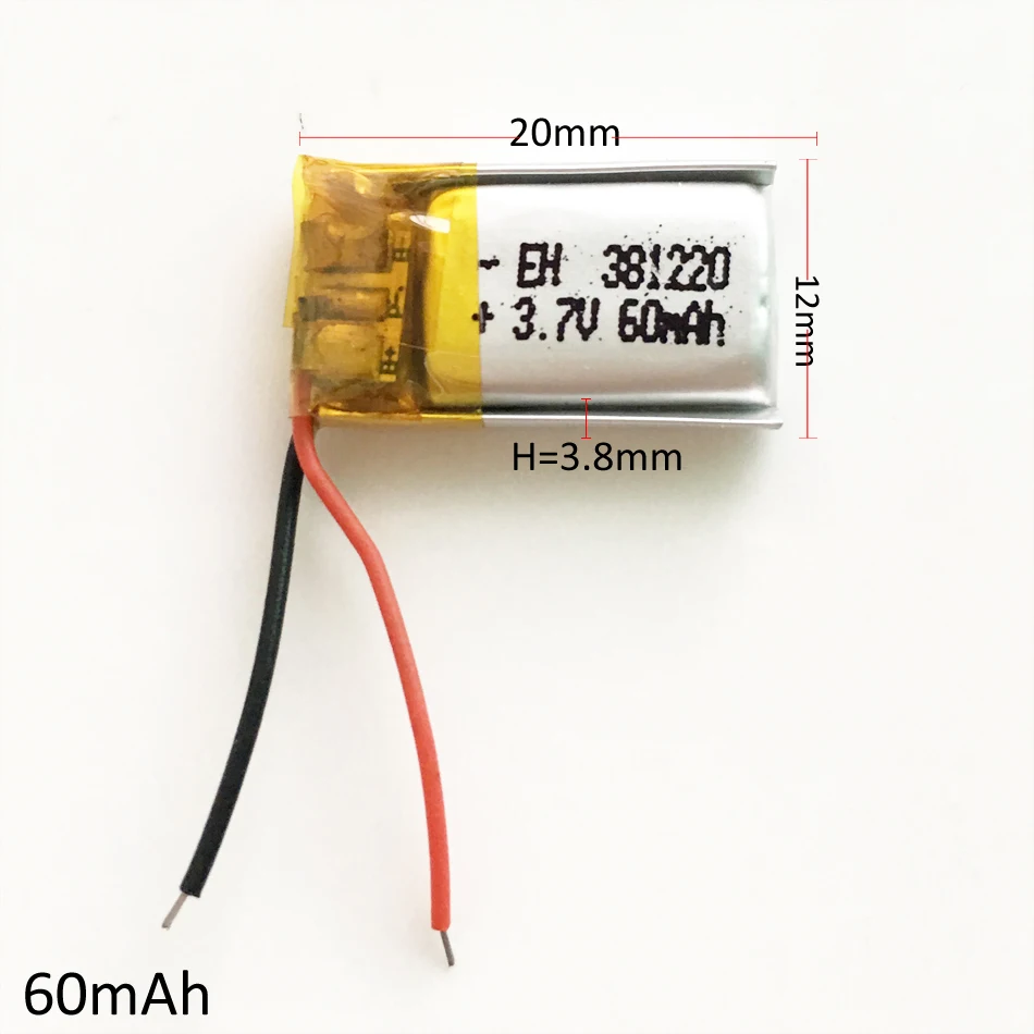 3 шт. маленький размер литий-полимерный аккумулятор li-po аккумулятор 60 мАч 3,7 V для MP3 Ручка bluetooth гарнитура headphon видео ручка 381220