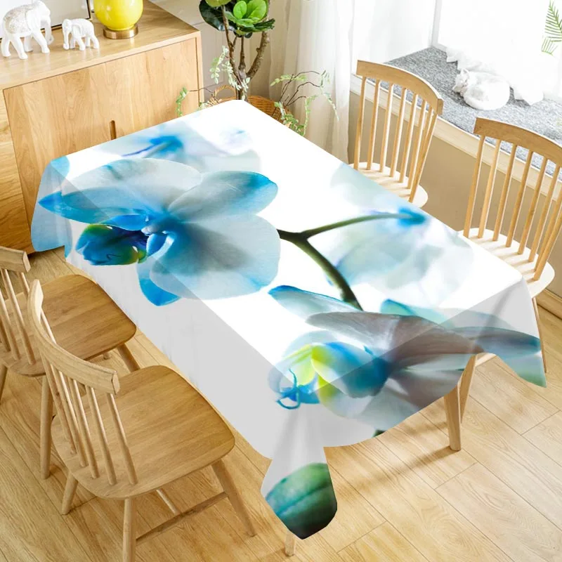 Скатерть с цветком орхидеи, моющаяся ткань, плотная, Оксфорд, прямоугольная, Скатерть для свадьбы, настраиваемый размер 100X140 см/140X200 см - Цвет: tablecloths 17