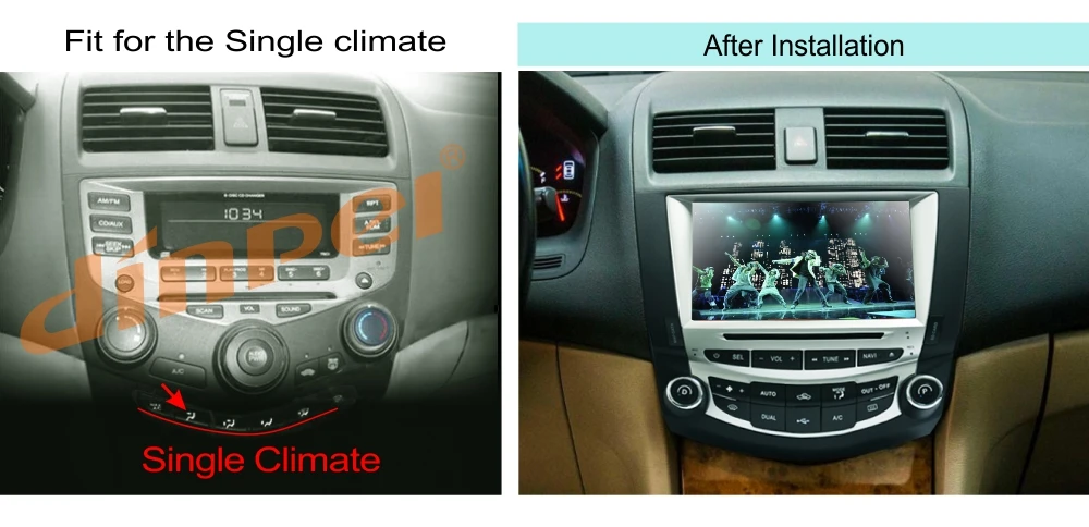 Best Dinpei 8" Car DVD Player Multimedia for Honda Accord 7 2003 2004 2005 2006 2007 Radio GPS Navigation Stereo single AC WinCE6.0 2