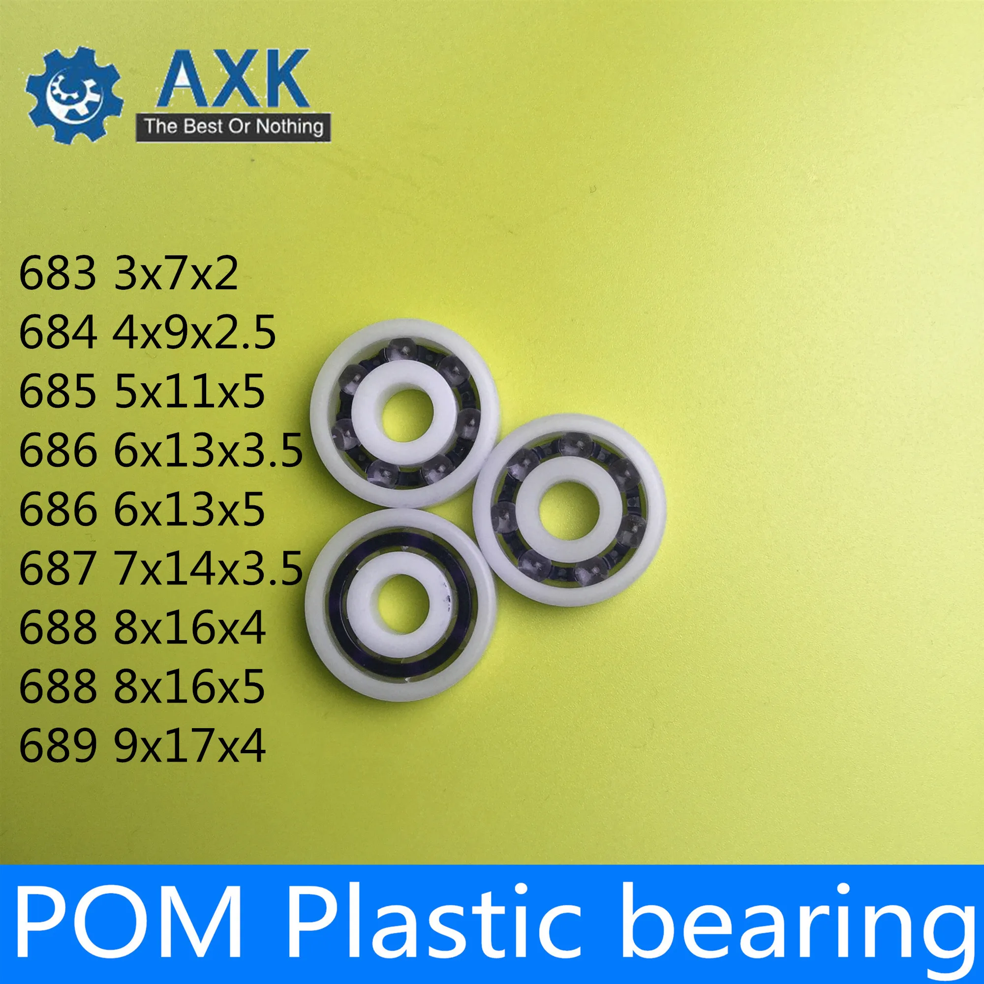 

POM Bearing 683 684 685 686 687 688 689 ( 5 PCS ) Glass Balls Nylon Cage Plastic Ball Bearings