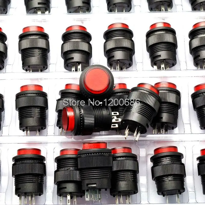 

With light without lock / self - reset switch / R16-503BD Round 16MM 3A / 250V red