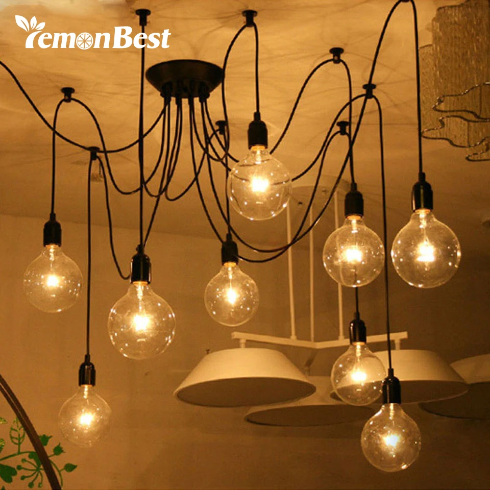 Lemonbest Edison Luci apparecchi di Illuminazione Lampadario Loft Stile Industriale Illuminazione Casa D\u0027epoca Lampade FAI DA TE con 8 teste,in Lampadari da