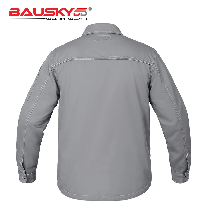 Bauskydd Мужская Рабочая одежда Рабочая футболка с длинными рукавами Мульти Карманы очень большой размер вышивка логотип компании