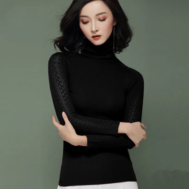 

100% Wool Knitted Sweater Women Tops Autumn Winter Korean Turtleneck Sweaters Women Clothes 2019 Pullover Camiseta Mujer MY2516
