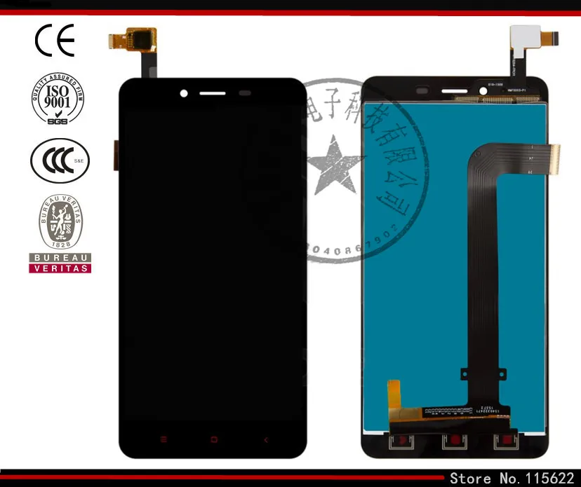 

LCD display screen for Xiaomi Redmi Note 2 Cell Phone, (black, original (PRC), with touchscreen)