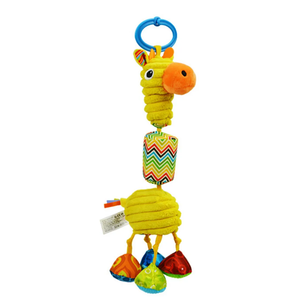Новые 6 цветов плюшевые детская игрушка для младенцев 0-12 месяцев мягкие Жираф Колокольчик в виде животных погремушки ручная игрушка
