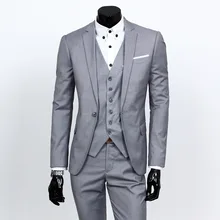 Костюм комплект мужской из трех предметов деловой костюм Professional костюм тонкий шаферы, Женихи свадебное платье