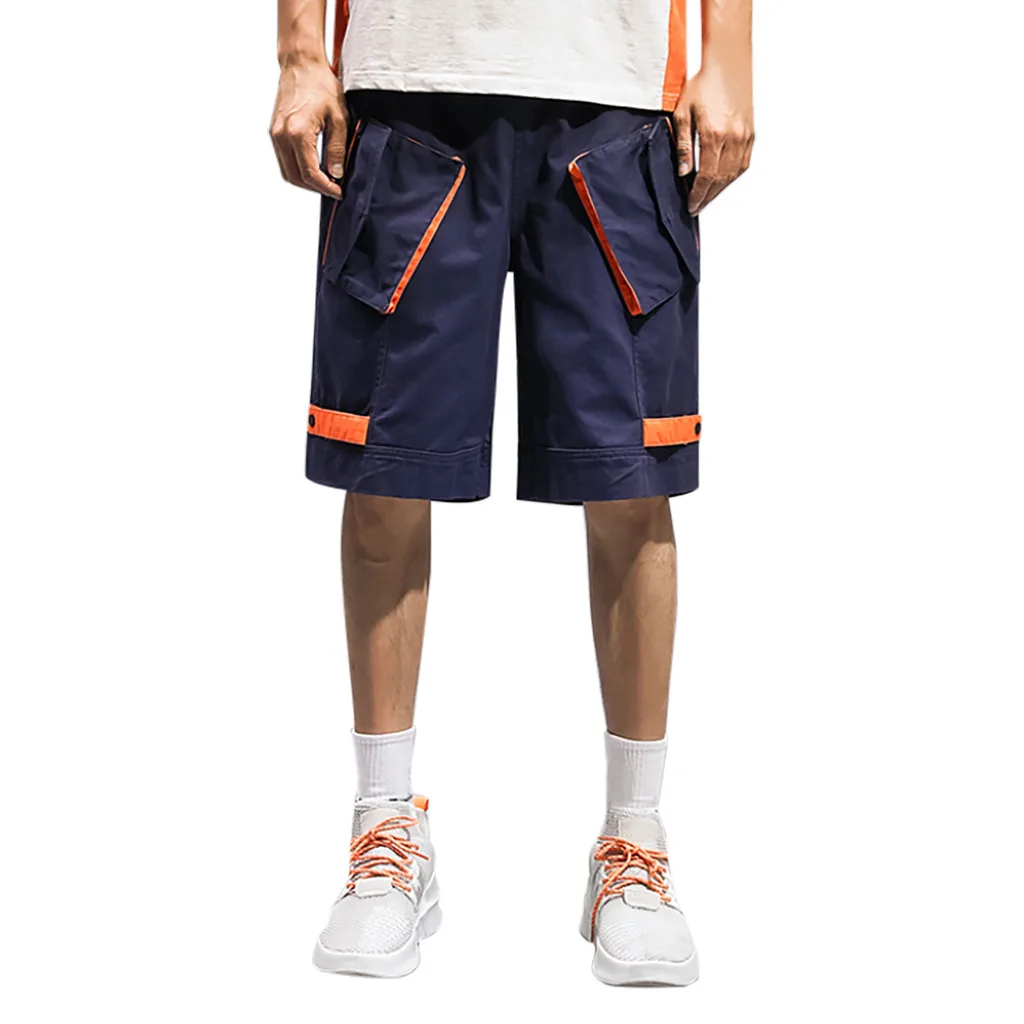 Мужские брюки карго длиной до колена, летние повседневные шорты, мужские свободные шорты с несколькими карманами, мужские повседневные брюки размера плюс