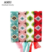 AMIU браслет ручной работы хиппи стеклянные бусины Дружба Популярные тканые Бусины красочные браслеты для женщин и мужчин стиль