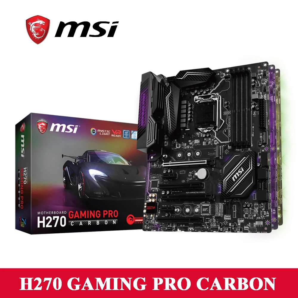 MSI H270 GAMING PRO углерода Материнская плата Гнездо LGA1151 4xDDR4 памяти 6xsata 6 ГБ/сек. порты 2xM.