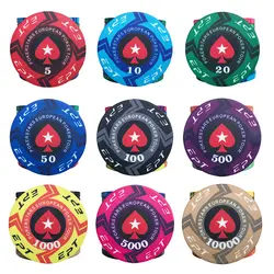 23 видов EPT фишки для покера 10 шт./лот фишки для покера 9,5 г керамики фишки казино Texas Hold'em Poker оптовая продажа