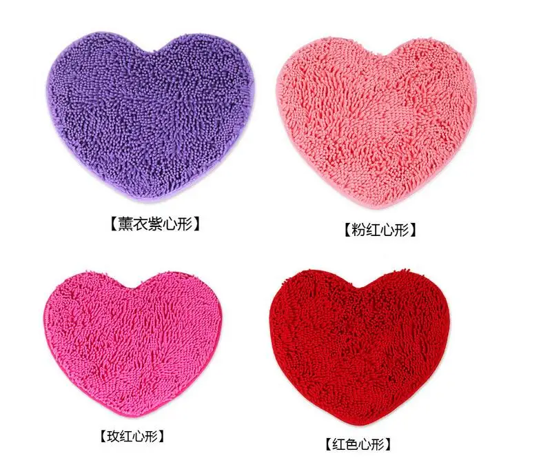 Cute Love Heart Carpet 50*60cm Plush Floor Door Mats Antiskid Bathroom