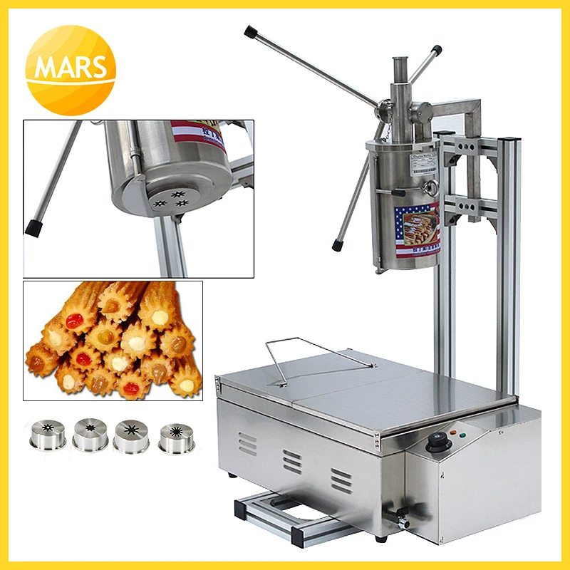 

Mars high effeciency 5L churro maker machine Including 25L Fryer & 4 Churro Outlet Nozzle churros making machine