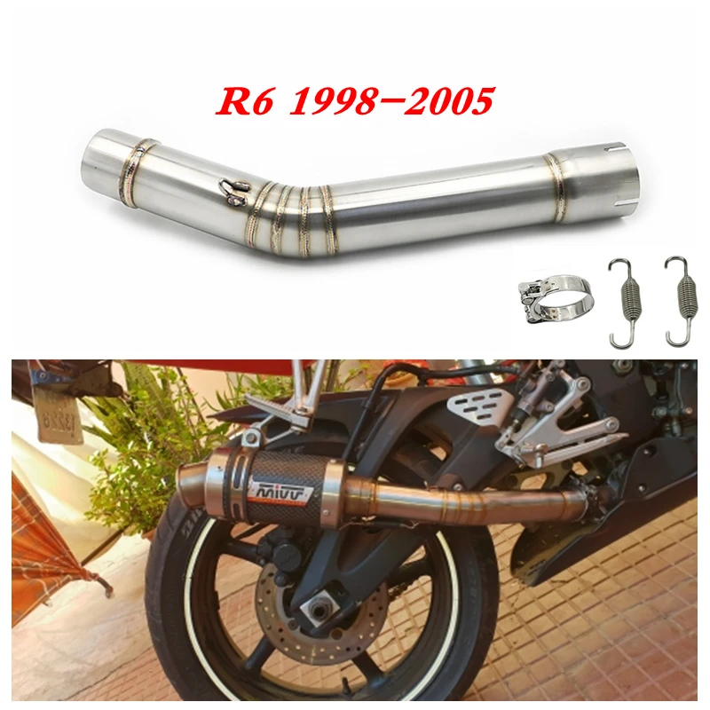 R6 Motorcycle exhaust middle pipe For YZF R6 mid pipe R6 link pipe