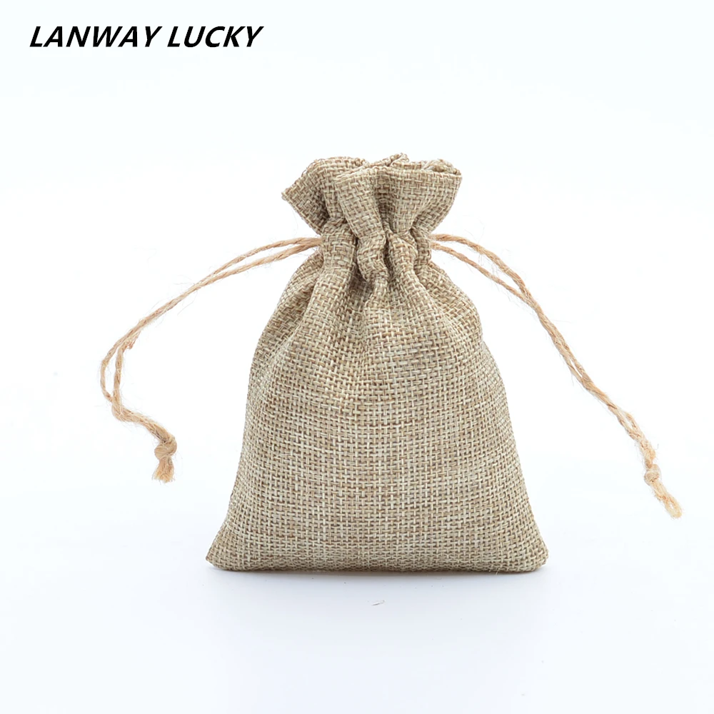 Бесплатная доставка 8x11 см/3 &quotX 4&quot 100 шт Искусственный джут/Hessian Drawstring свадебный