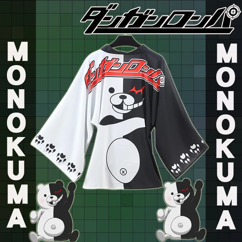 Аниме Danganronpa Косплей Монокума японские кимоно Пижама шифоновая рубашка |