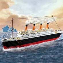 Model Building Kits City Titanic Rms Ship 3d Blocks Educational Model Building Toys Hobbies For Children Compatible assembled ship 14214 color separation model titanic model ship