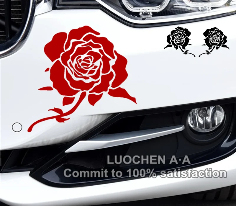 

Car Stickers Flowers Beautiful Red Rose Decals Auto Cyter Tuning Styling Waterproof 19*18cm & 27*26cm 2 PCS/Set 10%
