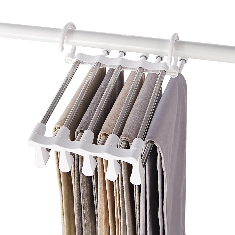 Stainless steel bold storage rack hanger wardrobe pants hanging rack