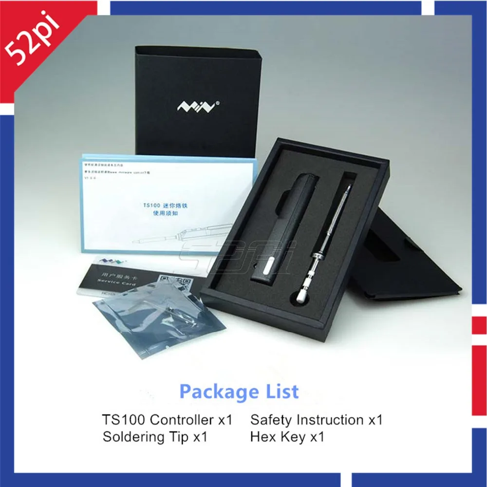 

52Pi TS100 12V 19V 24V DC Portable Tip Oscilloscope Mini Smart Electric Soldering Iron Soldering Station Smart Numerical Control