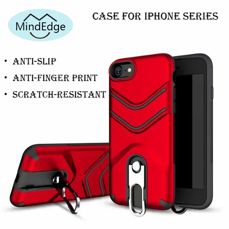 Ultra Thin Kickstand Case for iPhone X XR XS Max With Key Ring Coque 6 6s 7 8 Plus 360 Shockproof Fundas |