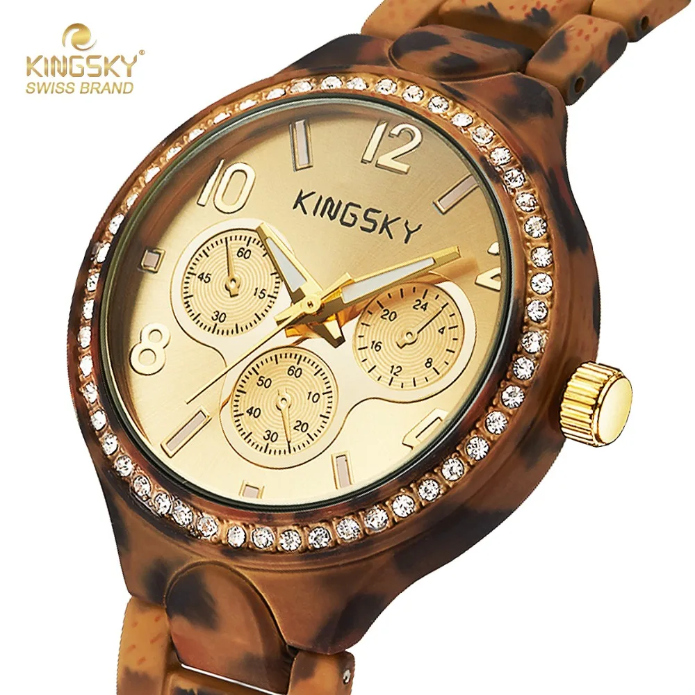 

Brand Logo Watch Kingsky Fashion Design Leopard Print Watches For Ladies Cool Lady Girl Watch Wristwatch Quartz Montre Femme