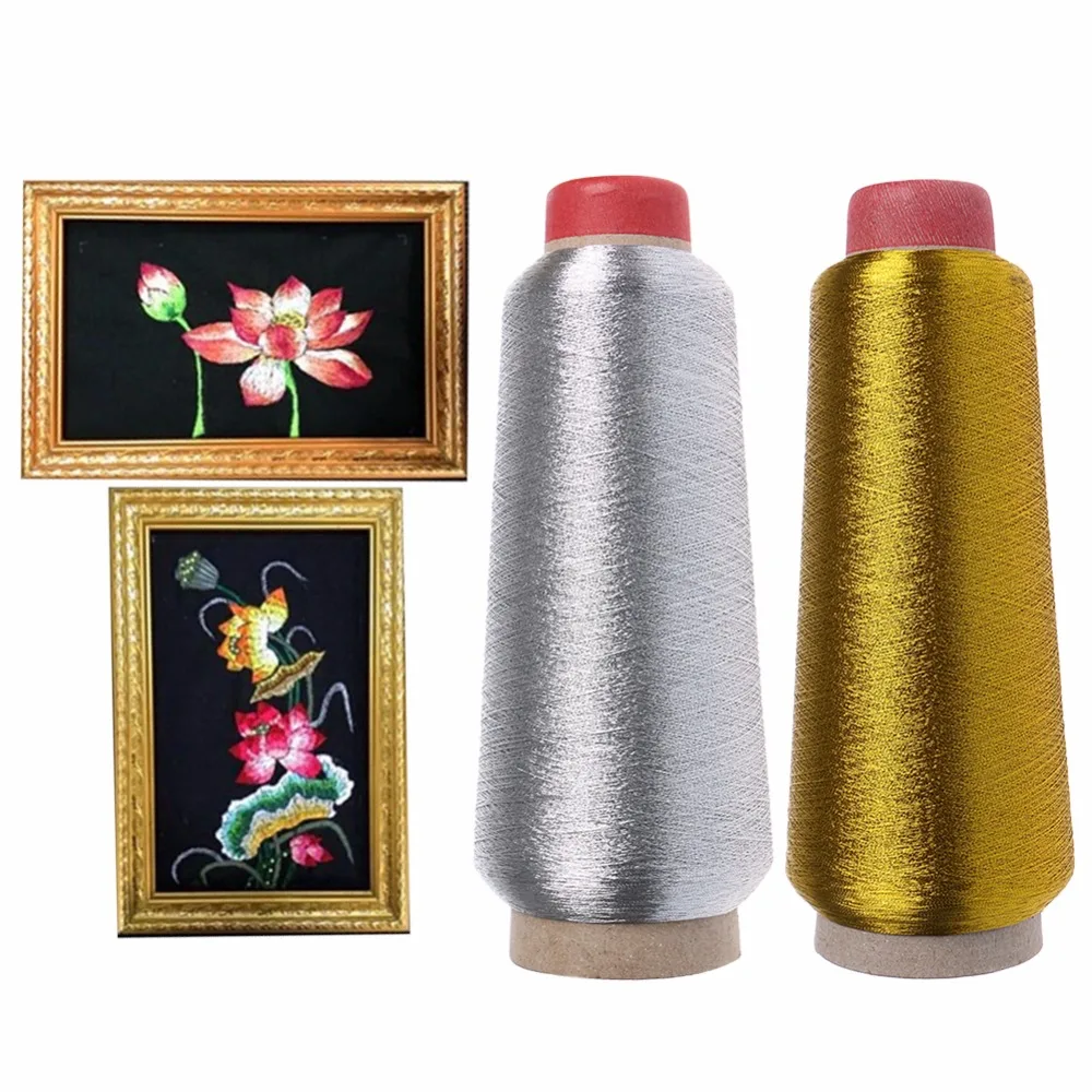 

1PC Sewing Machine Cone Threads Polyester Overlocking All Purpose Golden Silver