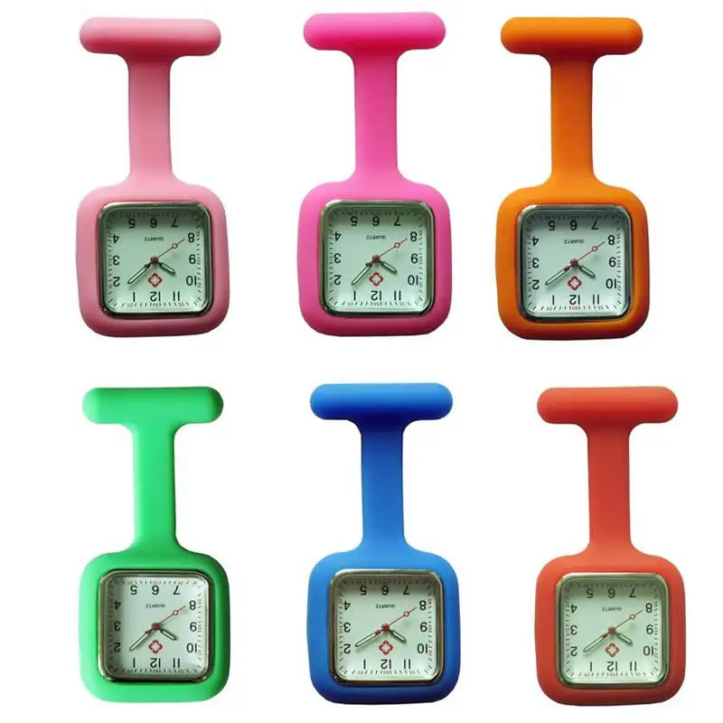 Nurses Watches reloj enfermera Portable Fob Watch Brooches Silicone