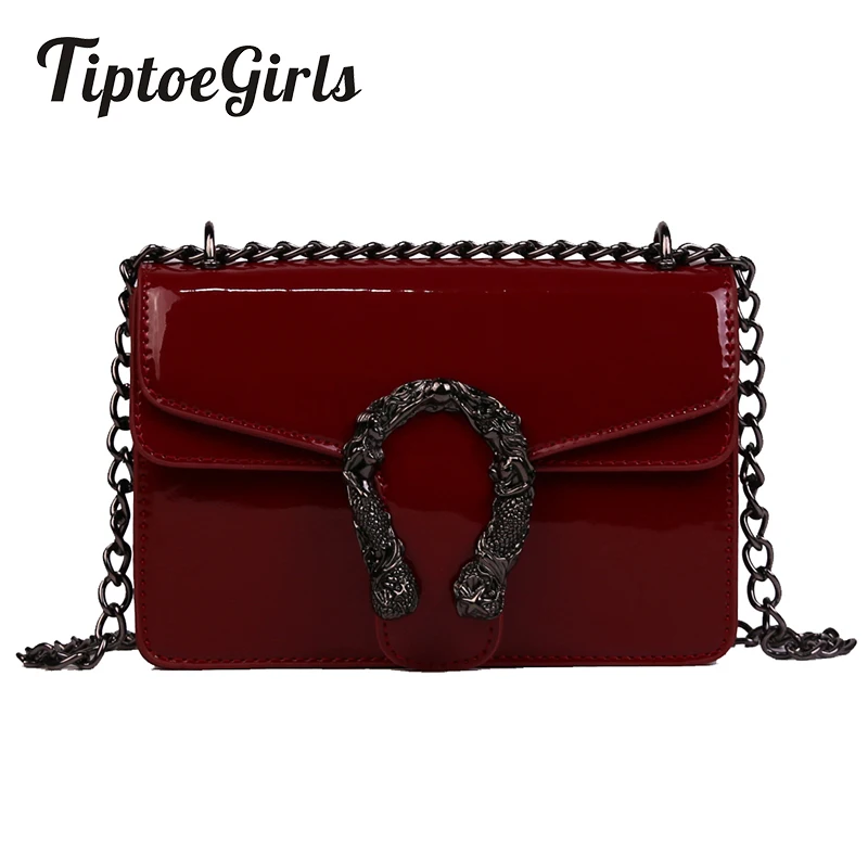 

Fashion Women Bags Mini Flap Bag Personality Patent Leather Small Women Shoulder Bag Casual Solid Women's Chain Bag Dropshipping