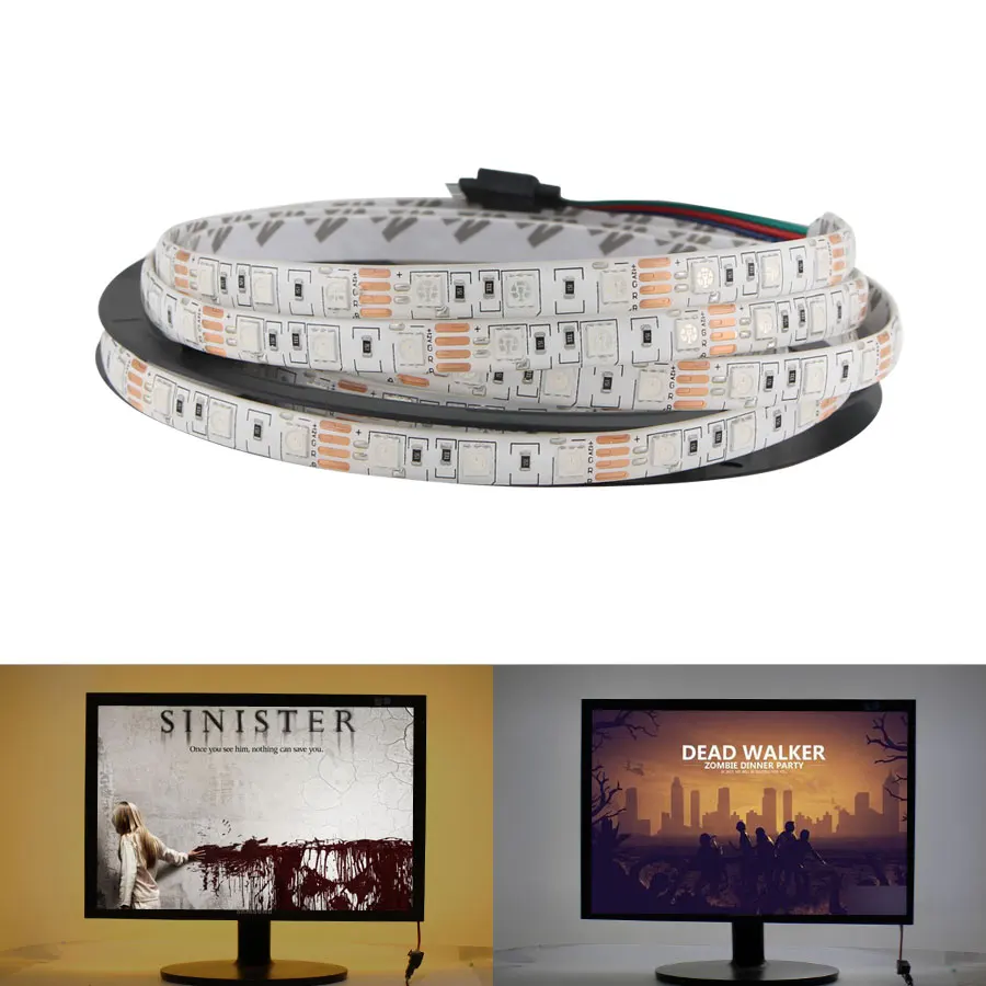 buy LED Strip 5050 24V RGB WarmWhite DC 5 12 24 v volt 5 meter waterproof flexible Light Ledstrip Tape rope lamp Ribbon tv backlight
