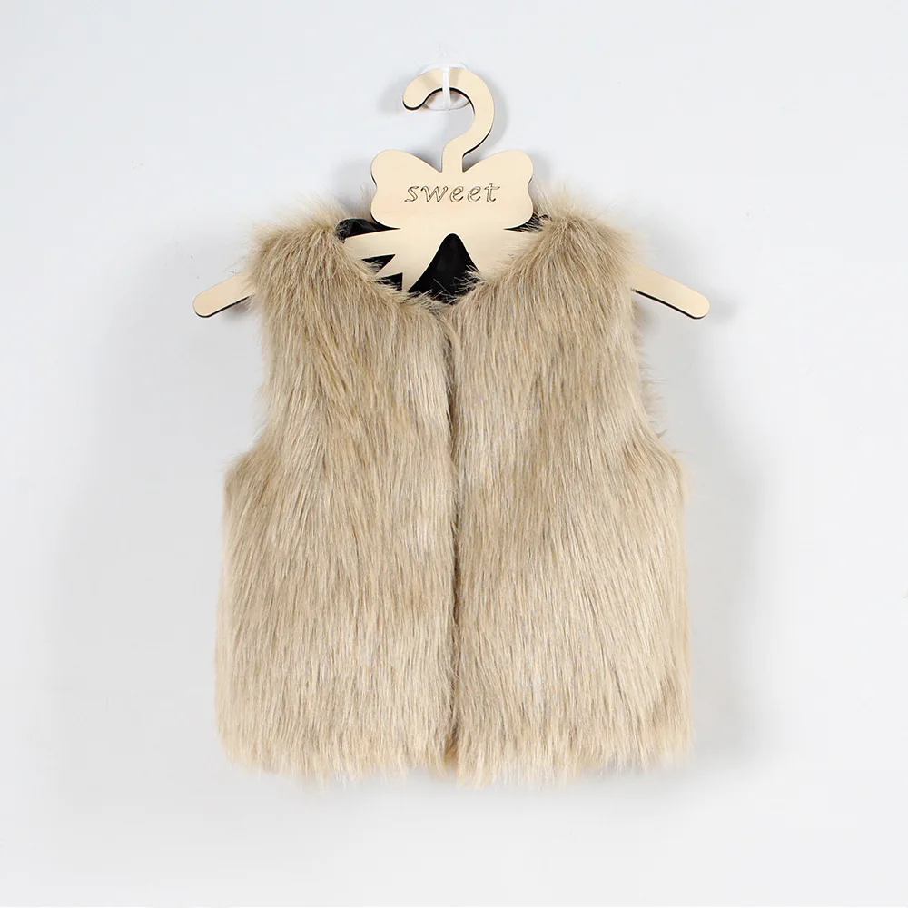 Cabolsa de Pele do Falso Colete para Menina Outwear do Bebê Menina Colete Outono Inverno Roupas Infantis Meninas Gilet Bodywarmer hh 15 de pele do falso colete para menina