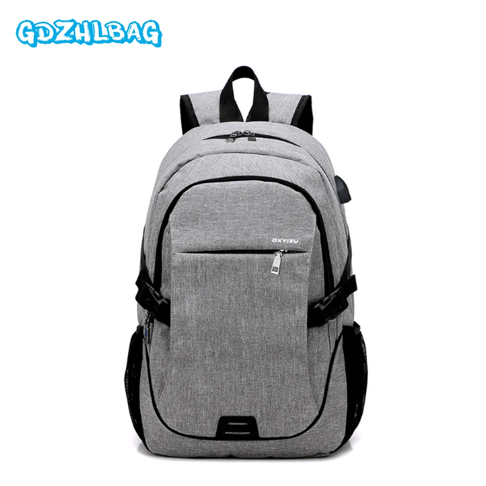 GDZHLBAG High Quality Anti theft Waterproof Oxford Backpacks USB charger waterproof zipper