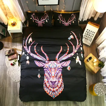 

Fanaijia 3d black Dreamcatcher duvet cover set queen Floral Moose Bedding Set Pillowcase Bedspreads Quilt Cover Size bed line