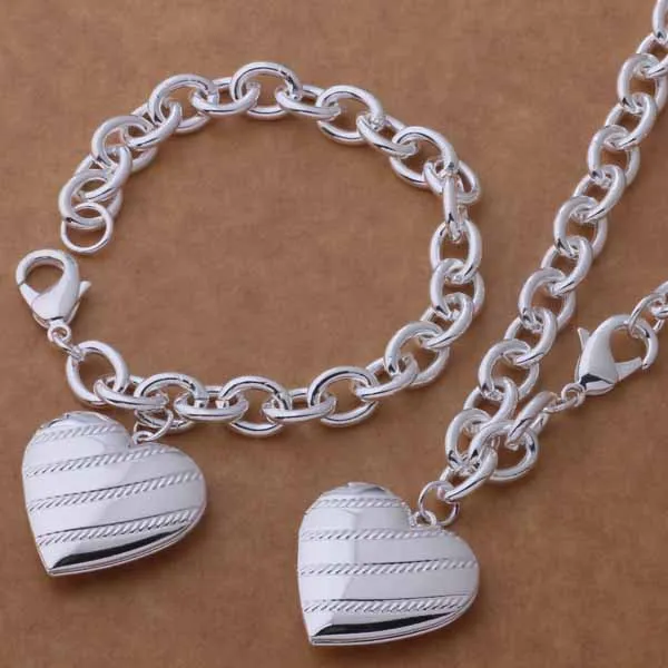 AS384 модные оптовые серебряные ювелирные наборы браслет ожерелье/aruajjba bsrakjya