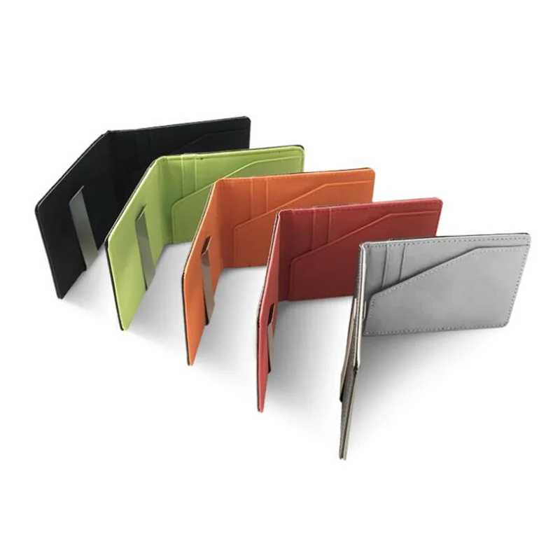 Money Clips Metal Clamp Leather Wallet Multifunctional Colourful Thin For Men Women Cash Holder Purse credit card holder id card holder synthetic leather wallet metal money clip