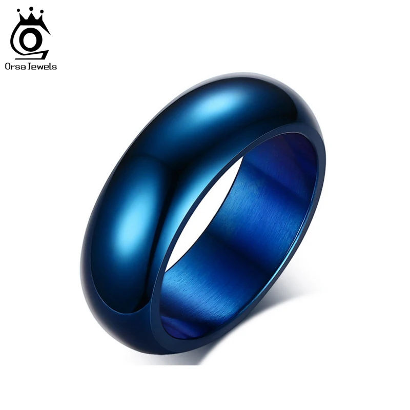 ORSA JEWELS 2019 Hot Fashion Lead & Nickel Free Party Ring Jewelry High Quality Stainless Steel Wedding Band Rings for Man OTR95