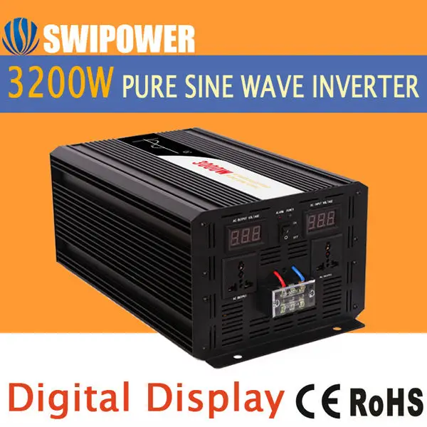 3200 w 3000 W onda senoidal pura energia solar inversor DC 12 V 24 V 48 V para AC 110 V 220 V display digital