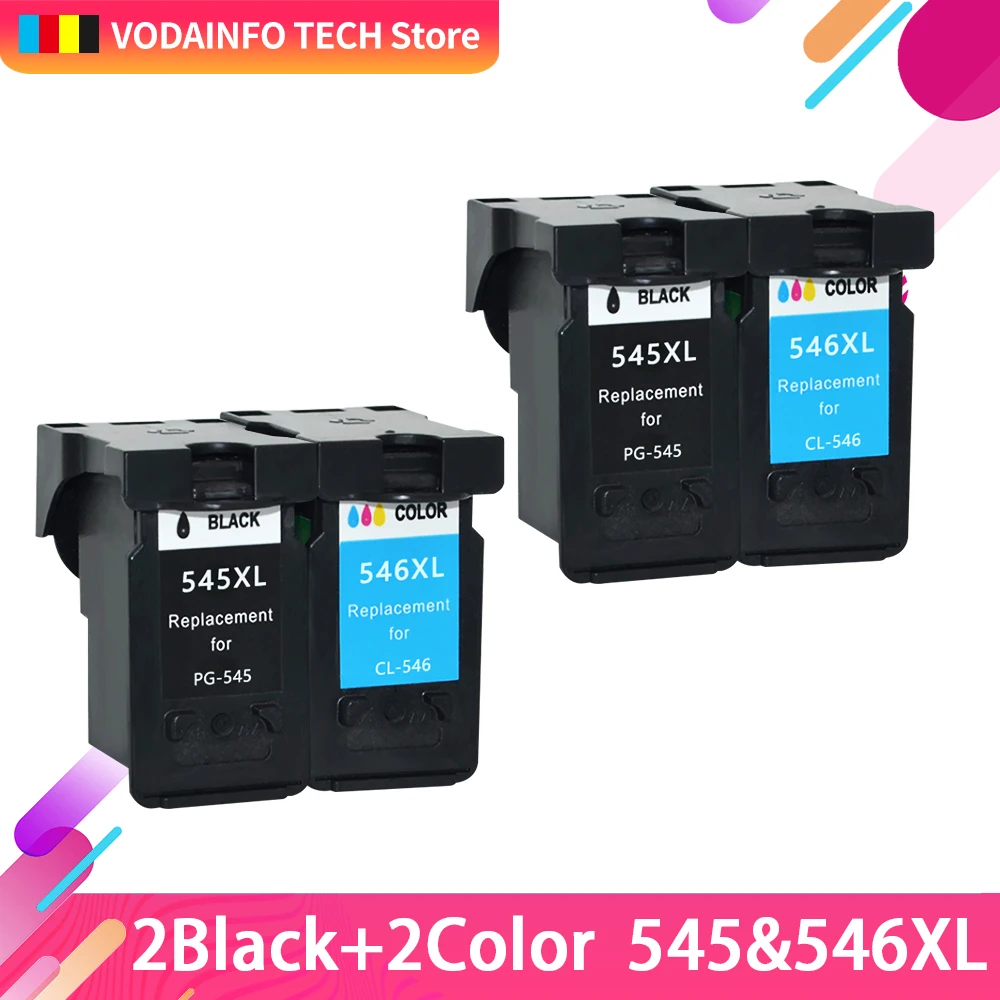 2 комплекта Совместимый картридж для Canon PG 545 XL 545XL PG545 Pixma iP2850 MG2450 MG2455 MG2550