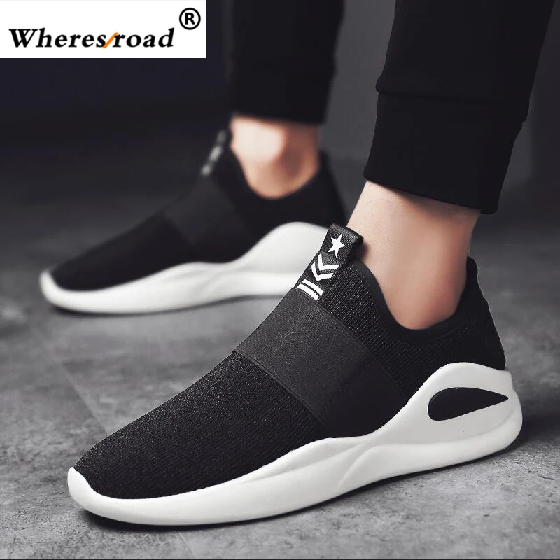 

Wheresroad 2018 Men's Comfortable Light Casual Shoes Mesh Breathable Super Weight Shoes Men Spring Autumn Slip-on Walking Shoes