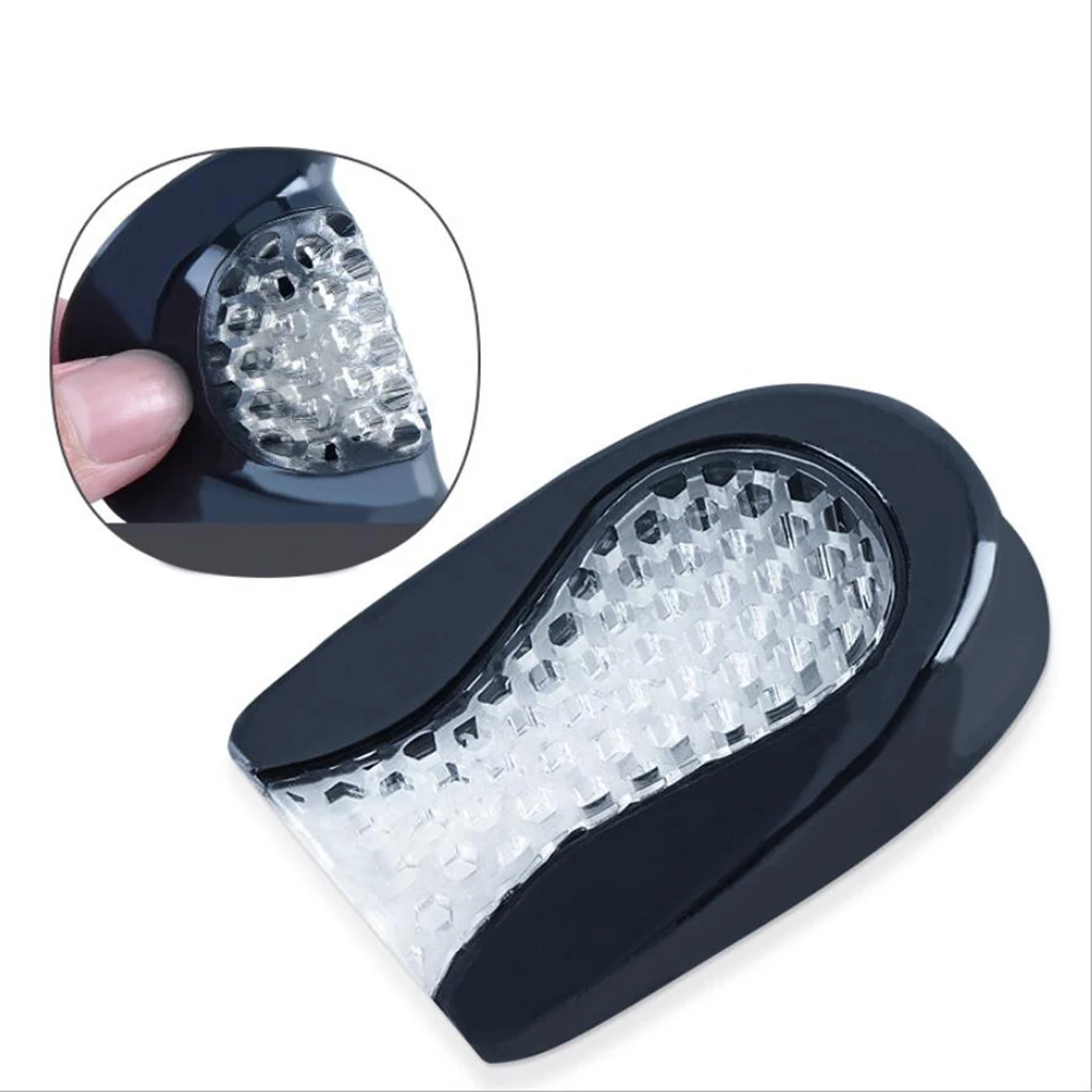 Silicone Gel Heel Cups Black Shoes Inserts Protectors Shock-Absorbant Shoes Cushion for Heel Pain Heel Fasciitis
