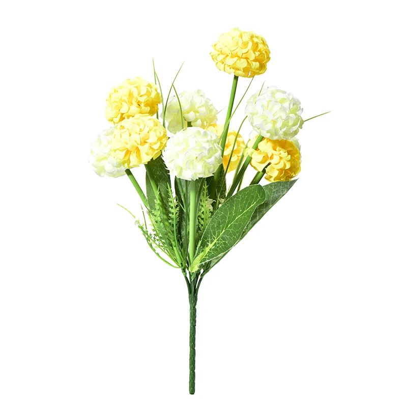 

30cm 1 bouquet 10 fork 10 Heads Artificial Flower Hydrangea Silk Romantic ball Fake Leaf Wedding Home hotel Party Decoration P20