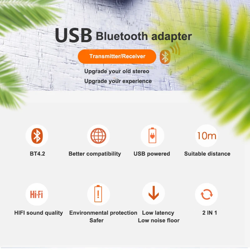 VAORLO USB 5,0 беспроводной Bluetooth адаптер 2 в 1 аудио Bluetooth передатчик приемник для автомобиля 3,5 мм мини стерео для ТВ головной фон