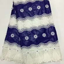 Базен brode getzner тёмно-синяя кружевная ткань из жаккардовой парчи бисера Кружева getzner wholesale5yard/комплект L1601