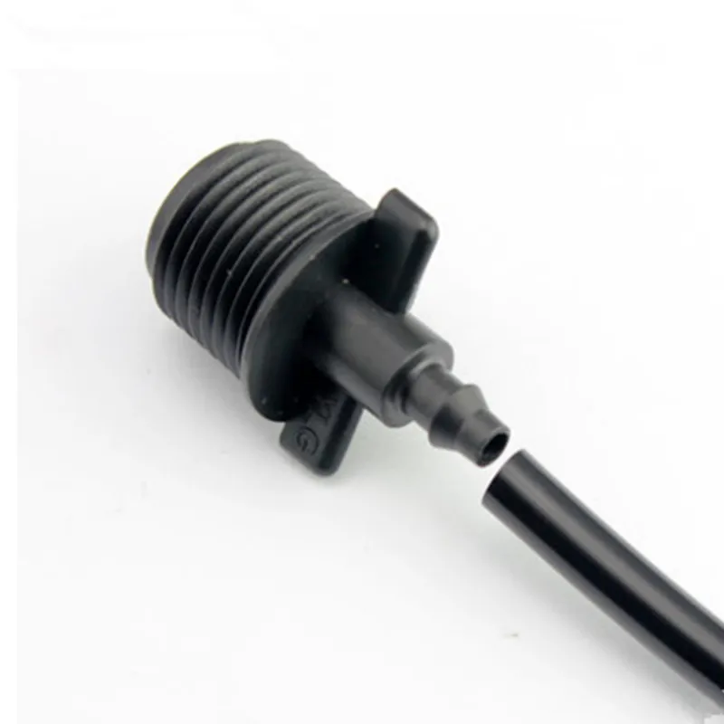 

100pcs/pack 1/2 Inch Thread x 1/4inch Barbed For Watering Flowers System Micro Greenhouse Irrigation Drip Irrigation T106