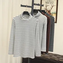 Ubetoku осень-зима женщин трикотажные Футболка женская рубашка с длинным рукавом в полоску Топы 4XL Большие размеры Модная женская одежда