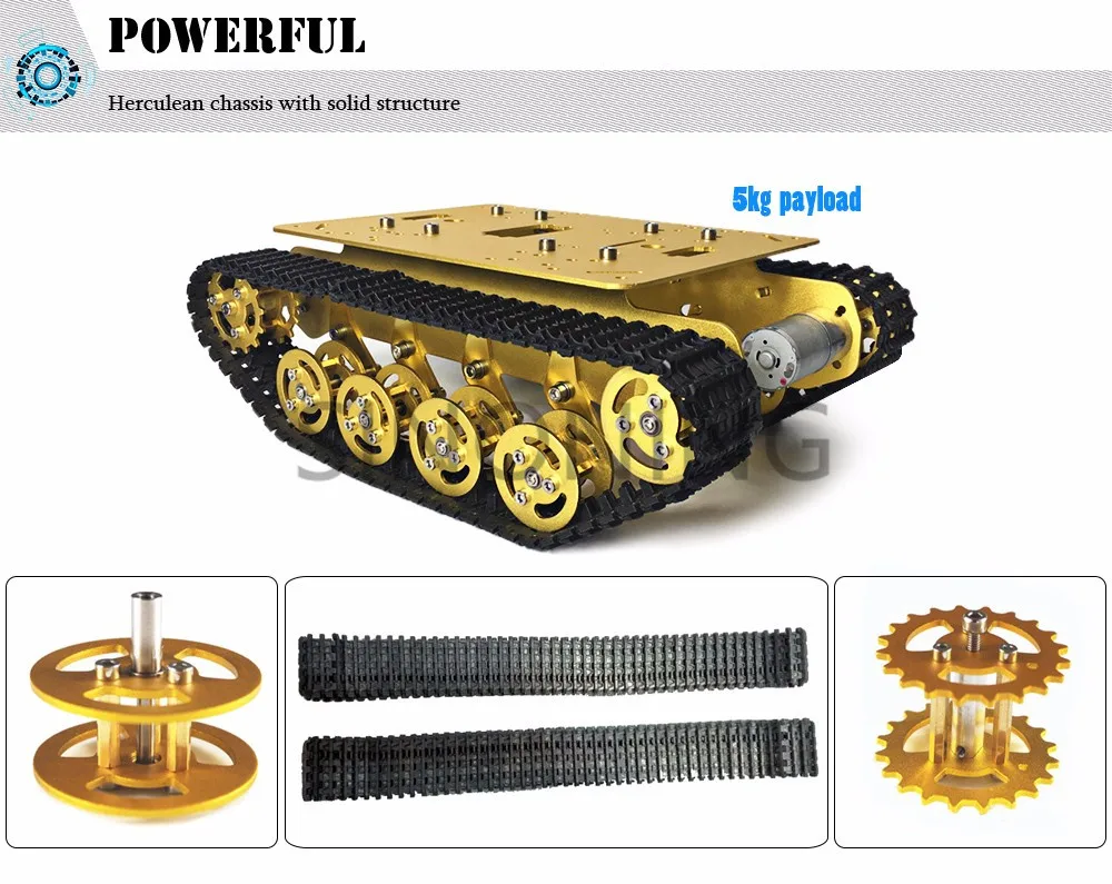 Shock Absorption Metal Robot Tank Chassis Caterpillar Suspension SINONING TS100 New Design for arduino SN2500