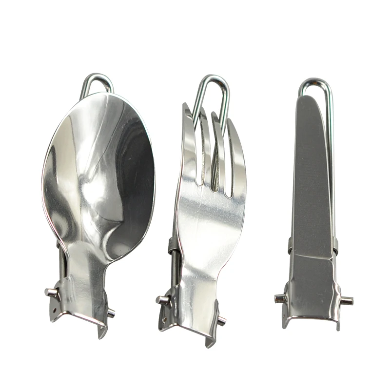 Envío Gratis acampar al aire libre picnic Vajilla Acero inoxidable plegable Tenedores cuchillo y cuchara utensilios Envío Gratis acampar al aire libre picnic Vajilla Acero inoxidable plegable Tenedores cuchillo y cuchara utensilios